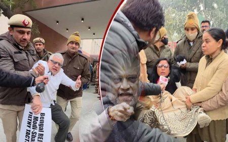 ED रेड के पर बौखलाए TMC पार्टी के सांसद,दिल्ली में अमित शाह के ऑफिस के बाहर प्रदर्शन